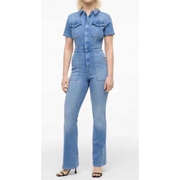Good American Zara Sculpting Denim Stretch Jumpusit size 2/M NWT - Picture 8 of 8